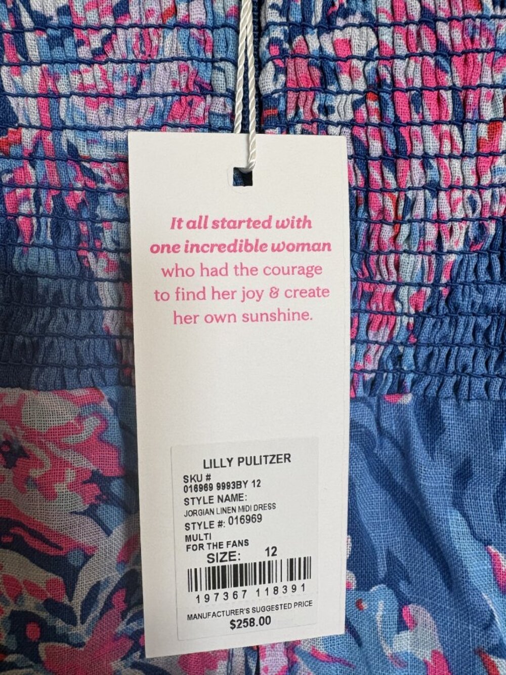 Lilly Pulitzer NWT Jorgian Linen Midi Dress For the Fans Size 12 - Picture 4 of 7